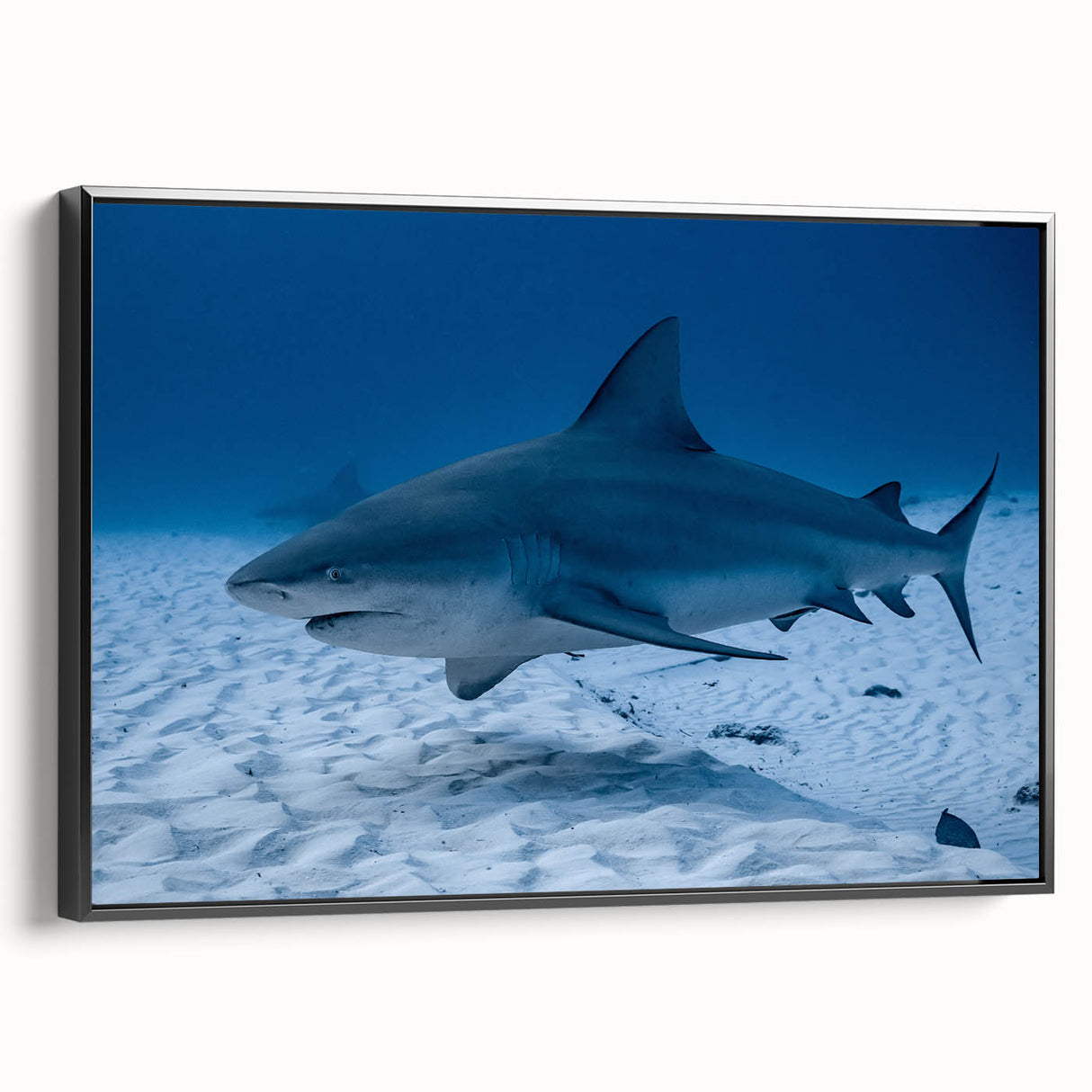 Black and white framed canvas of Quintana Roo landscape, vintage poster style, ideal for bedroom decor.