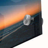 Large abstract depiction of Yucatan scenery on acrylic glass, using mid-century modernist style with vibrant colors.