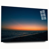 Large abstract wall art of Yucatan scenery on acrylic glass, in vivid green and blue tones.