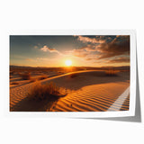 Rolled print of Dubai skyline in muted earth tones, ideal for art wall dining room.