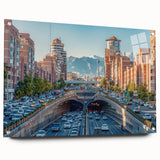 Acrylic print of a Middle-Eastern landscape in warm earth tones, suitable for bedroom or dining room decor.