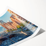 Extra large wall art featuring line art flowers in muted earth tones on a rolled canvas, ideal for large living room decor.