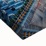 Large art of a black and white Iranian landscape on stretched canvas, suitable for bedroom wall decor.