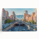 Black and white stretched canvas featuring a serene Iranian landscape, ideal for kitchen wall art or bedroom ambiance.