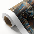 Art deco style poster of a Middle Eastern landscape in muted earth tones on rolled canvas, ideal for nursery wall art.