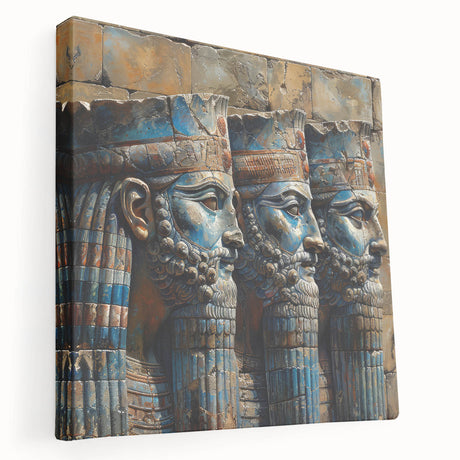 Middle Eastern landscape on large stretched canvas, featuring muted earth tones, ideal for kitchen wall art.