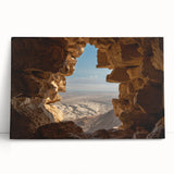 Black and white stretched canvas featuring a Middle Eastern cityscape, ideal for kitchen wall art.