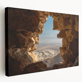 Large canvas print depicting a Middle Eastern desert scenery in earthy tones, suitable for kitchen wall art.