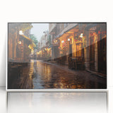 Art deco poster of Jordan scenery in muted earth tones on white framed acrylic, ideal for modern art wall decor or nursery.