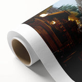 Art deco poster of Jordanian landscape in earth tones on rolled canvas, ideal for nursery wall art.