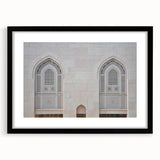 Abstract art print of a Middle Eastern scenery in vibrant colors on a textured, extra large canvas.