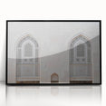 Large abstract wall art featuring a Middle Eastern Oman scenery in muted earth tones on a framed acrylic print.