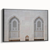 Black and white framed canvas of a vintage-style Oman landscape, ideal for bedroom wall art.