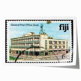 Extra large rolled print of Fiji scenery with vibrant ocean and floral elements, ideal for art wall dining room.