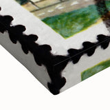 Large art of a black and white landscape painting on stretched canvas, depicting serene Fiji scenery.