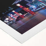 Art deco poster of Auckland skyline in muted gray and blue tones on rolled canvas, suitable for dining room decor.