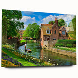 Large abstract wall art of Canterbury, New Zealand in muted blue and green hues on acrylic glass.