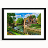 Extra large abstract art print of Canterbury, New Zealand, with vibrant colors and textured design on a black framed canvas.