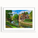 Abstract art print depicting a serene New Zealand Canterbury landscape in muted earth tones on a framed canvas.