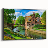 Black and white landscape art painting of Canterbury, New Zealand on framed canvas, ideal for bedroom wall decor.