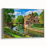 Landscape art painting of Canterbury, New Zealand on a framed canvas, featuring a colorful palette with black accents.