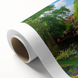 Art Deco style poster of Canterbury, New Zealand scenery on rolled canvas, with cool blue and green tones.