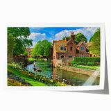 Extra large rolled print depicting a serene Canterbury, New Zealand scenery with vibrant green and blue tones.