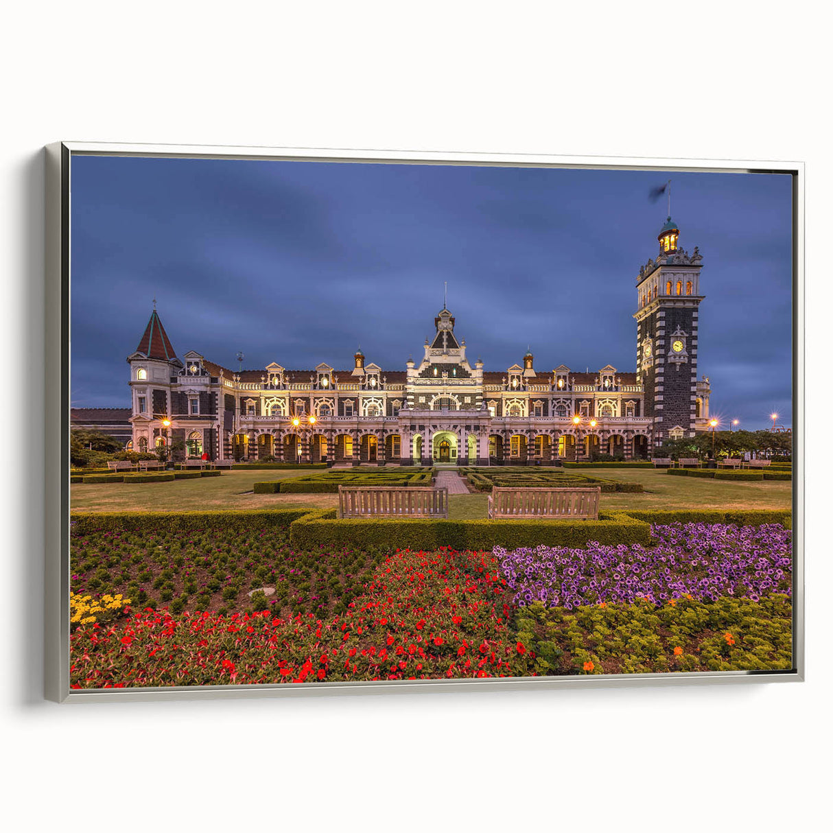 Landscape art painting of Otago, New Zealand, featuring vibrant colors on a framed canvas, ideal for living room decor.