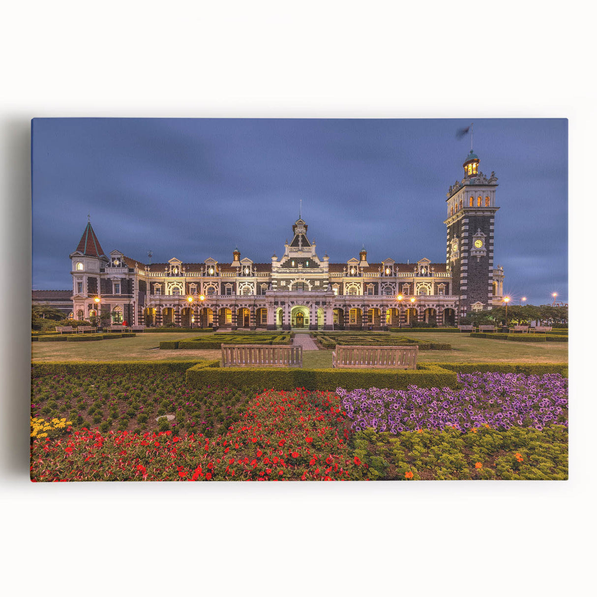 Black and white photo of Otago, New Zealand on stretched canvas, ideal for kitchen art.