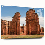 Acrylic print of a large abstract depiction of an Argentinian landscape in earthy tones.