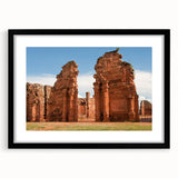 Extra large abstract art print of a vibrant, colorful Argentinian landscape on black framed canvas.