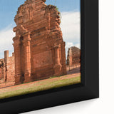 Extra large framed canvas featuring a textured black wall art scene of an Argentine landscape with vibrant, colorful details.