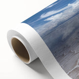 Art deco poster of a Bolivian landscape in pastel shades, ideal for nursery wall art, on rolled canvas.