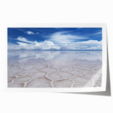 Extra large rolled print of a Bolivian landscape with vibrant green and blue tones, perfect for dining room wall art.