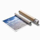 Extra large rolled print of a Bolivian scenery with vibrant floral elements, ideal for classy bathroom wall art.