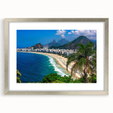 Textured art print of an abstract Brazilian landscape in earthy tones on a silver-framed canvas, ideal for bedroom decor.