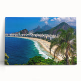 Black and white photo of Christ the Redeemer statue on stretched canvas, ideal for kitchen wall art.