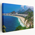 Large canvas print of a Brazilian landscape in vibrant green and blue tones, ideal for kitchen wall art.