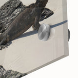 Large abstract wall art depicting the Galapagos scenery in mid-century modernist style, printed on acrylic glass.
