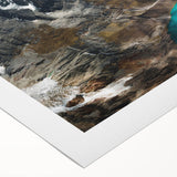 Art deco poster featuring a serene Peruvian landscape in muted earth tones on rolled canvas, suitable for dining room decor.