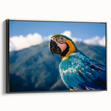 Black and white framed canvas of a vintage Venezuelan landscape, ideal for bedroom wall art.