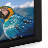 Extra large framed canvas featuring a textured depiction of a Venezuelan landscape in black with colorful art accents.
