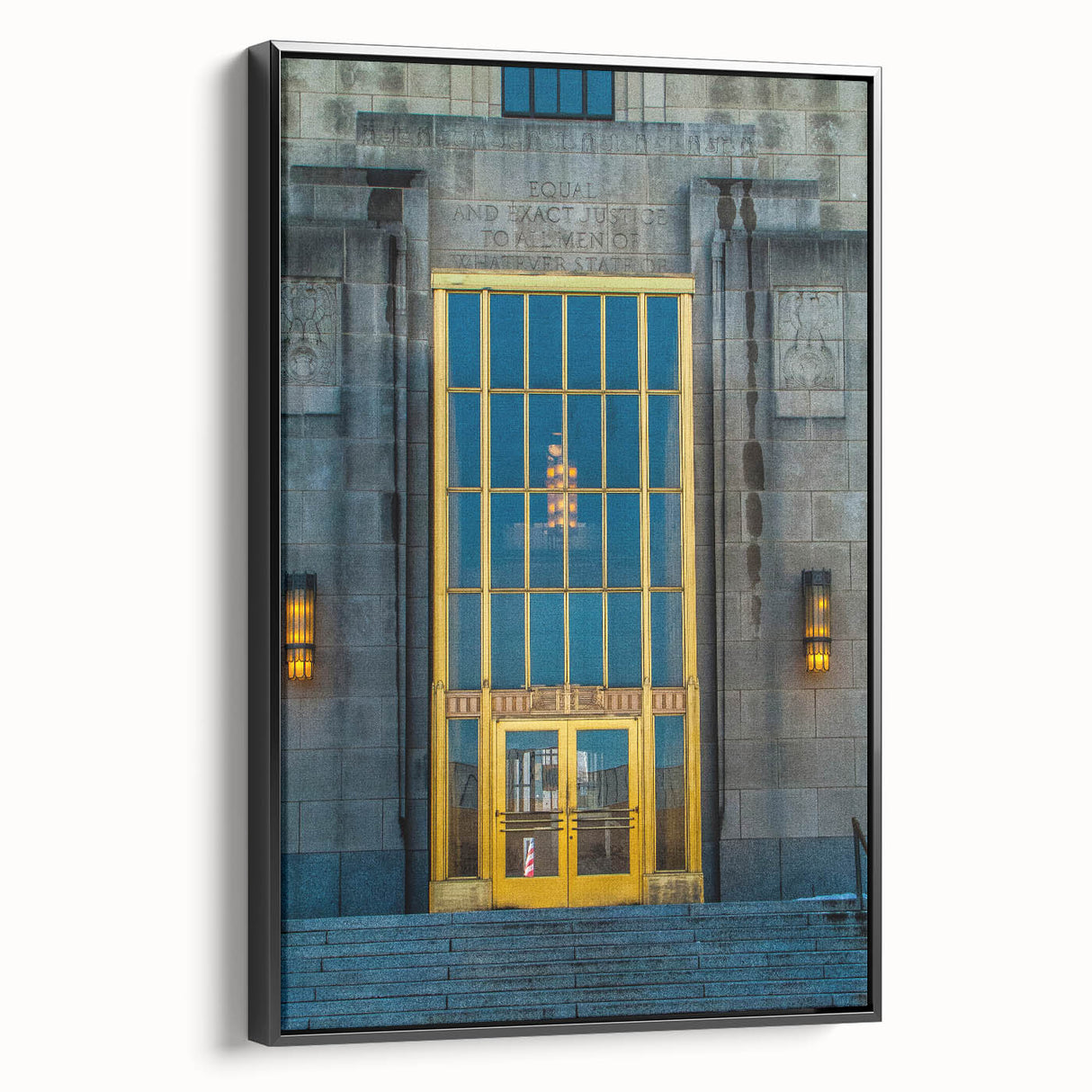 Black and white framed canvas featuring a vintage-style Alabama landscape, ideal for bedroom wall decor.