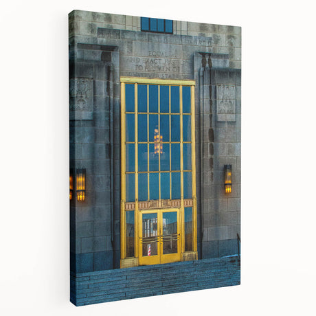 Large canvas print of Alabama scenery with green and blue tones, ideal for kitchen wall art.