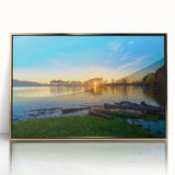 Large art print of an Arkansas landscape in muted earth tones on framed acrylic, ideal for modern art wall decor.