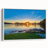 Vintage poster art of Arkansas scenery on a framed canvas, featuring colorful art in extra large size.