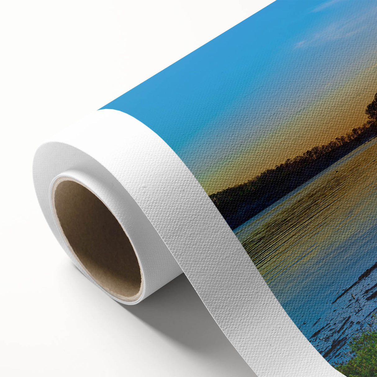 Art deco poster of Arkansas scenery in pastel shades on rolled canvas, ideal for nursery wall art.