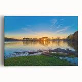 Black and white photograph of Arkansas scenery on large stretched canvas, ideal for kitchen wall art.