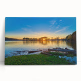 Black and white photograph of an Arkansas landscape on stretched canvas, ideal for kitchen wall art.