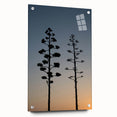 Acrylic print of Los Angeles skyline in muted gray and blue tones, suitable for bedroom or dining room decor.